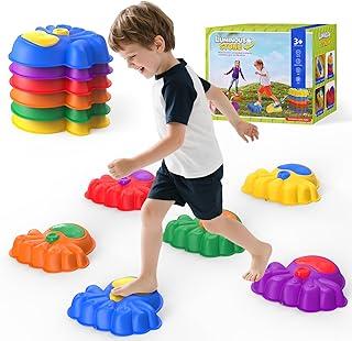 Pedras de Equilíbrio para Crianças, 6 Peças com Luzes Antiderrapantes, Brinquedo Sensorial para Equilíbrio e Coordenação, Uso Indoor e Outdoor, Brinquedos para Crianças de 3 a 5 Anos