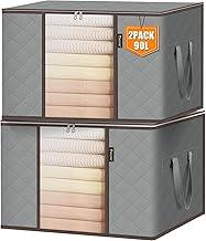 Kit 4 Organizador de Roupa de Cama Grande - Caixa Organizadora com Zíper, Alça Reforçada, Respirável - Para Lençol, Edredom, Cobertor, Closet, Armário, Multifuncional | Premium InoVibes (4, Cinza)