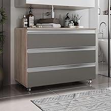 Gabinete Joia 80cm 03 Gavetas Madeirado Cinza