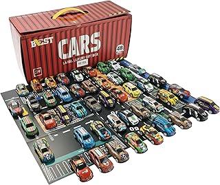 Kit 48 Carrinhos Die Cast de Metal com Tapete e Maleta - Miniaturas Colecionáveis, Estacionamento Portátil e Tapete de Lazer - Presente para Meninos e Meninas de 3 a 10 Anos