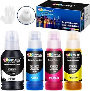 GPC Image Botella de Tinta Compatível com Epson 544 T544 Compatível para Epson Impresoras Ecotank L1210 L1250 L3210 L3250 L3251 L3260 L5290 (4 Garrafas)