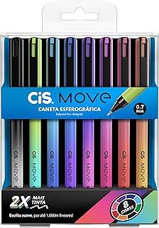 Caneta esferográfica 0.7mm Move com 8 cores Cis