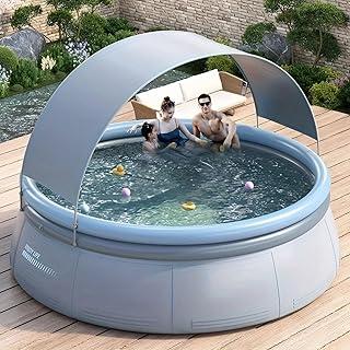 Piscina Inflável Redonda 3,00m x 66cm Toldo, 4.500 Litros, Piscina para Crianças, Famílias e Adultos, Jardim e Gramado, Material PVC Espessado