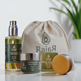 Kit Skincare Limpeza Revitalização Equilíbrio – Balm Demaquilante, Sabonete Iluminador, Tônico com Vitamina C, Ácido Lático, Alcaçuz Romã Natural Vegano Raiar da Alma