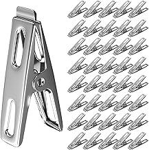 40 Peças Prenedor de Roupa de Aço Inoxidável - Grampo de Roupa Multifuncional para Secar Meias e Toalhas, Pendurar Roupas, Selar Alimentos Pregador de Roupa